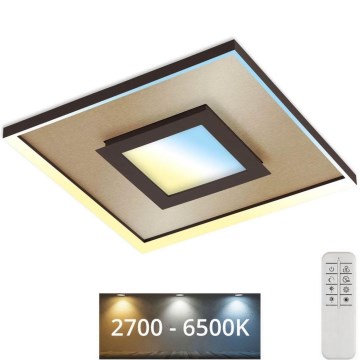 Briloner 3641-017 - LED Dimmable ceiling light FRAME LED/30W/230V 2700-6500K gold + remote control