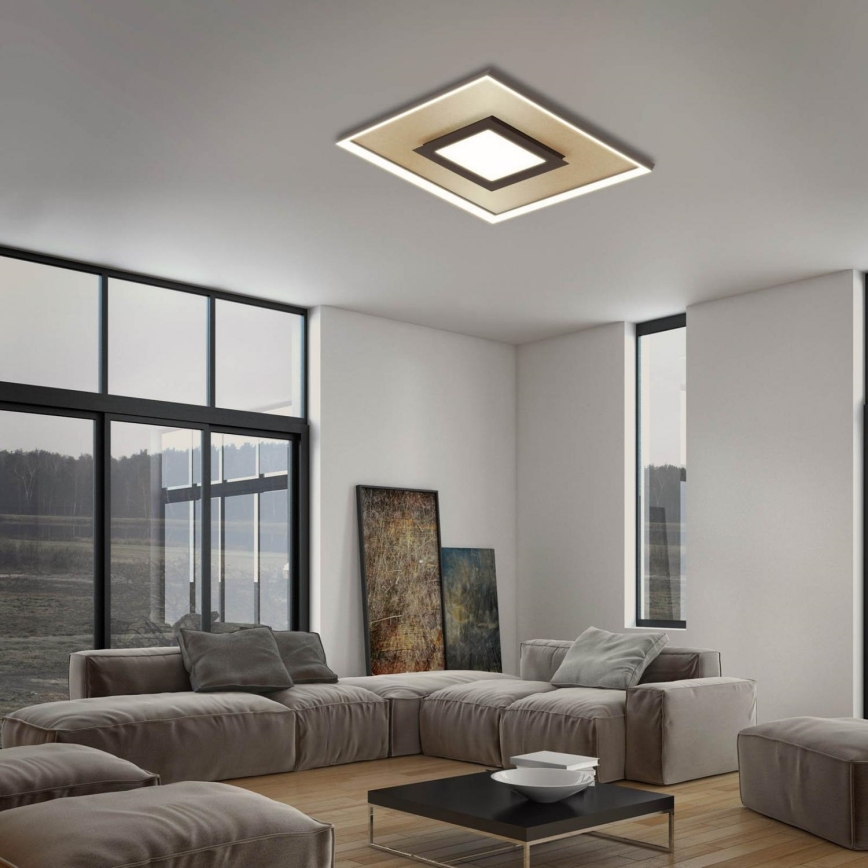 Briloner 3641-017 - LED Dimmable ceiling light FRAME LED/30W/230V 2700-6500K gold + remote control