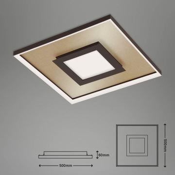 Briloner 3641-017 - LED Dimmable ceiling light FRAME LED/30W/230V 2700-6500K gold + remote control