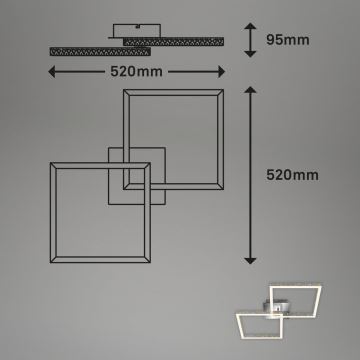 Briloner 3751-019 - LED Dimmable ceiling light FRAME LED/20W/230V chrome