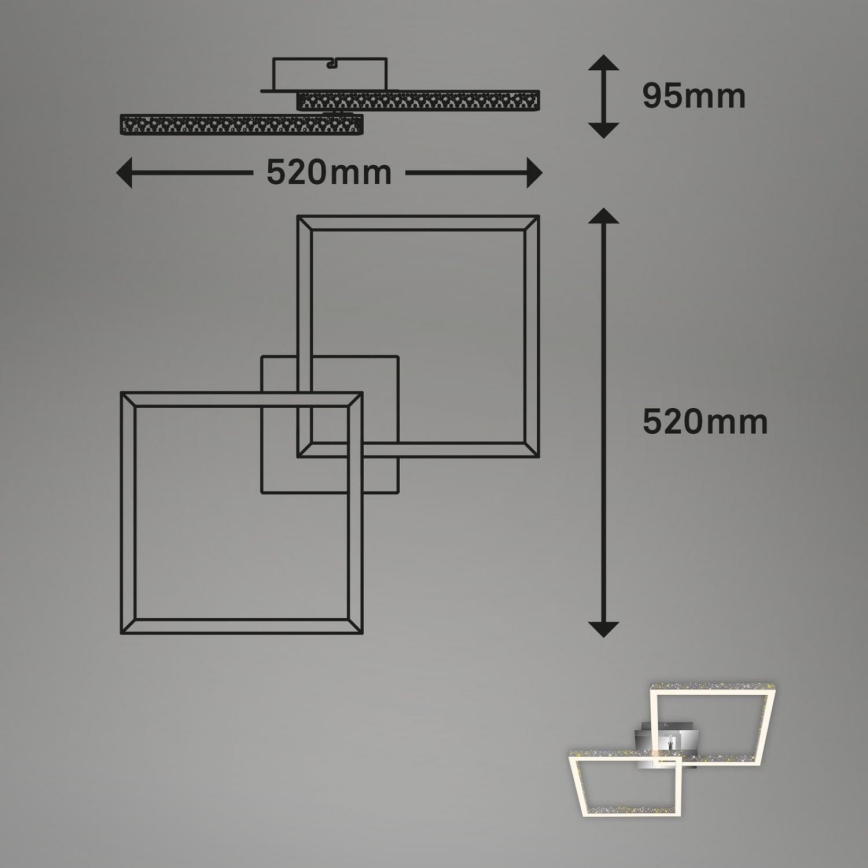 Briloner 3751-019 - LED Dimmable ceiling light FRAME LED/20W/230V chrome