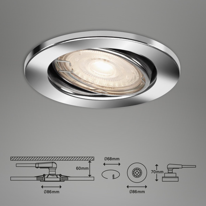 Briloner 7144-038 - SET 3x LED Bathroom recessed light SLIDE GU10/3,5W/230V IP23