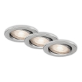 Briloner 7144-039 - Set 3x LED Bathroom recessed light SLIDE 1xGU10/4W/230V IP23