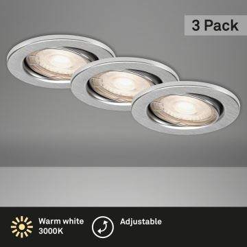 Briloner 7144-039 - Set 3x LED Bathroom recessed light SLIDE 1xGU10/4W/230V IP23