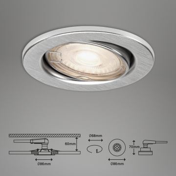 Briloner 7144-039 - Set 3x LED Bathroom recessed light SLIDE 1xGU10/4W/230V IP23