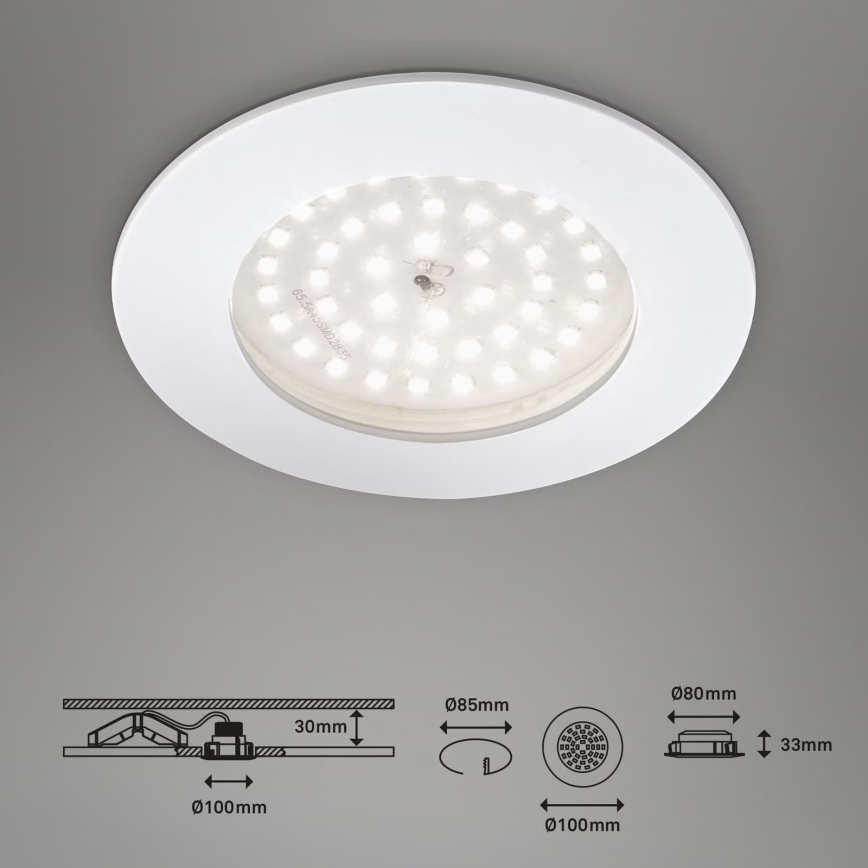 Briloner 7206-016 - LED Bathroom recessed light LED/10,5W/230V IP44