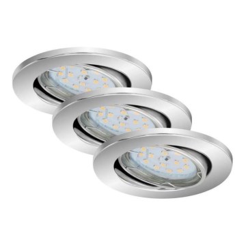 Briloner 7219-038 - SET 3x LED Dimmable bathroom recessed light 1xGU10/5W/230V IP23