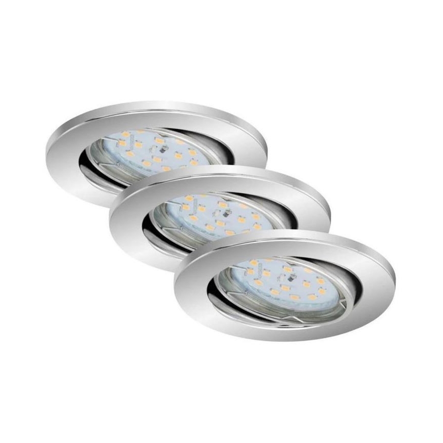 Briloner 7219-038 - SET 3x LED Dimmable bathroom recessed light 1xGU10/5W/230V IP23