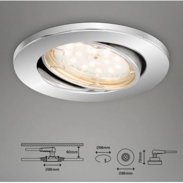 Briloner 7219-038 - SET 3x LED Dimmable bathroom recessed light 1xGU10/5W/230V IP23