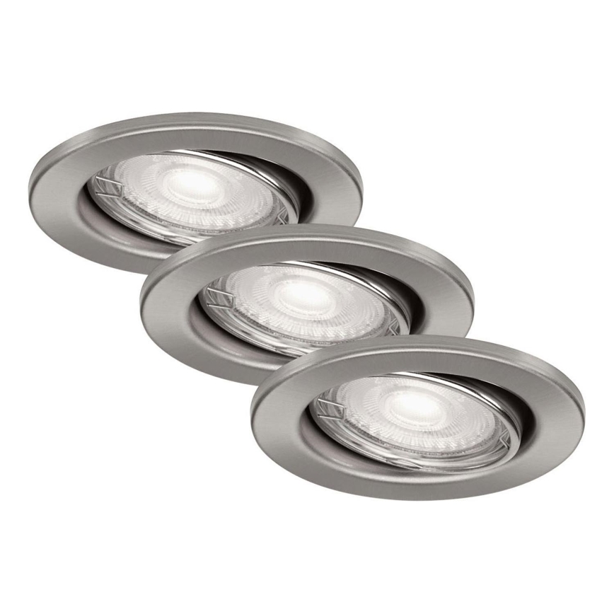 Briloner 7277-032 - SET 3x LED Dimmable bathroom recessed light 1xGU10/5W/230V IP23