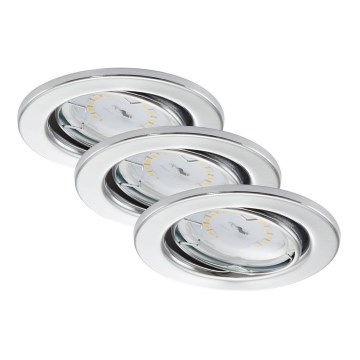 Briloner 7277-038 - SET 3x LED Dimmable bathroom recessed light 1xGU10/5W/230V IP23