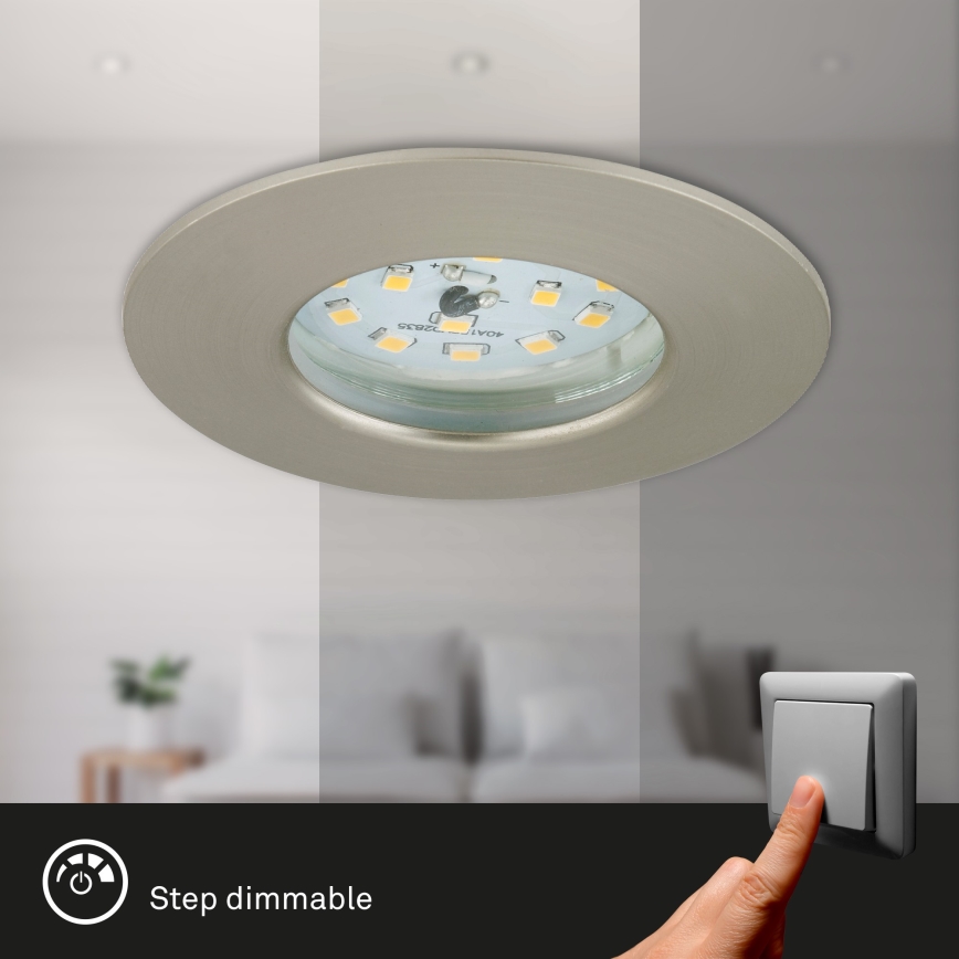 Briloner 7295-012 - LED Dimmable bathroom recessed light ATTACH LED/6,5W/230V IP44