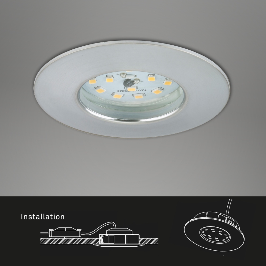 Briloner 7295-019 - LED Dimmable bathroom recessed light ATTACH LED/6,5W/230V IP44