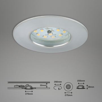 Briloner 7295-019 - LED Dimmable bathroom recessed light ATTACH LED/6,5W/230V IP44