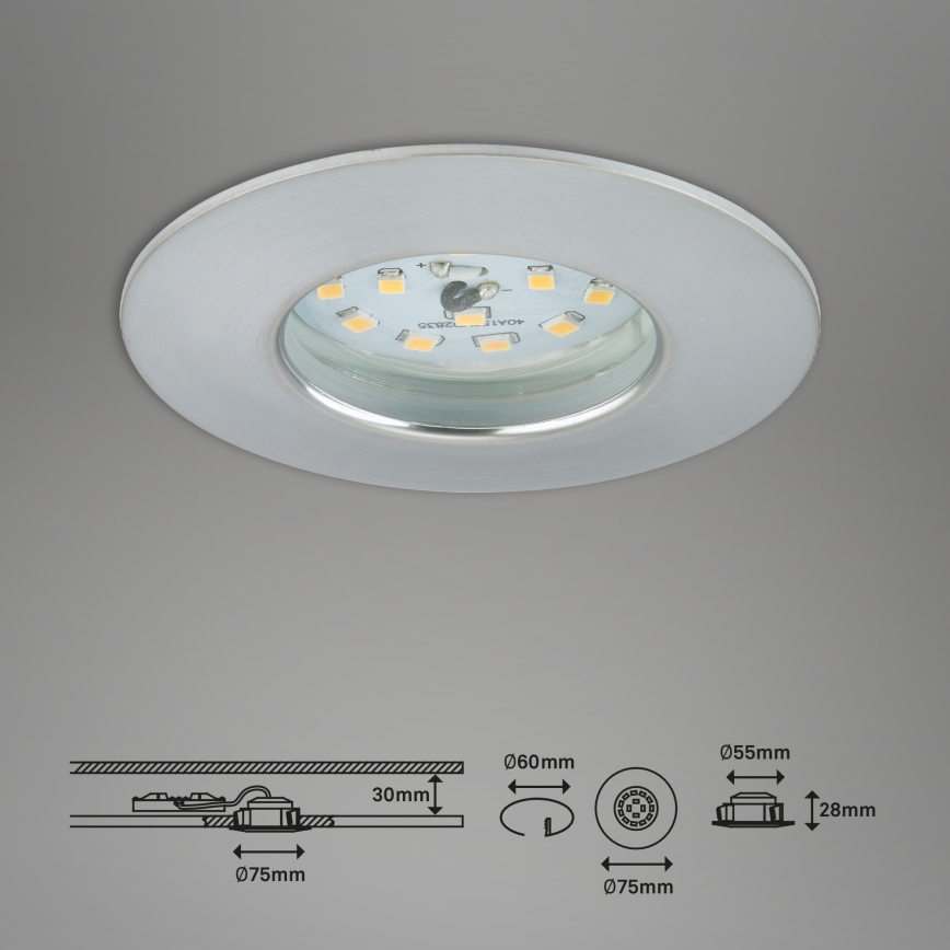 Briloner 7295-019 - LED Dimmable bathroom recessed light ATTACH LED/6,5W/230V IP44