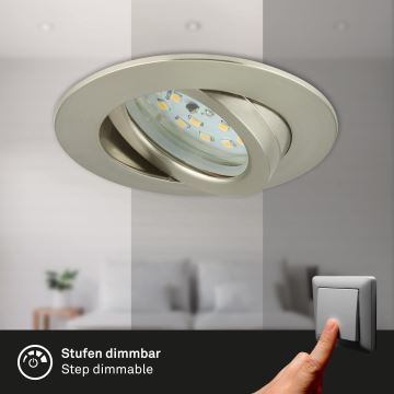 Briloner 7296-012 - LED Dimmable bathroom recessed light ATTACH LED/6,5W/230V IP23 chrome