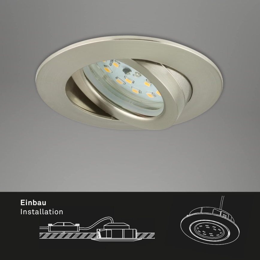 Briloner 7296-012 - LED Dimmable bathroom recessed light ATTACH LED/6,5W/230V IP23 chrome