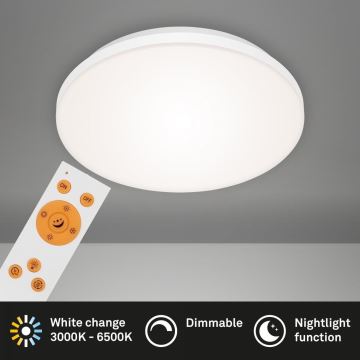 Briloner 7377-016 - LED Dimmable ceiling light LED/12W/230V 3000-6500K + remote control