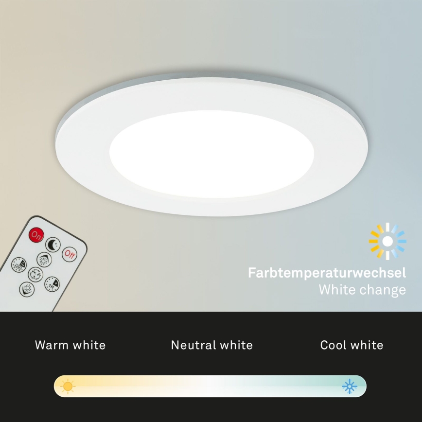 Briloner - SET 3x LED Dimmable bathroom recessed light LED/4,8W/230V 3000-6500K IP44 + remote control