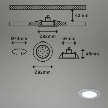 Briloner - SET 3x LED RGBW Dimmable bathroom recessed light LED/4,8W/230V 3000-6500K IP65 + remote control