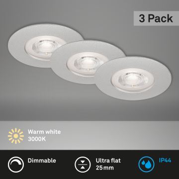 Briloner - SET 3x LED Dimmable bathroom light LED/4,9W/230V IP44