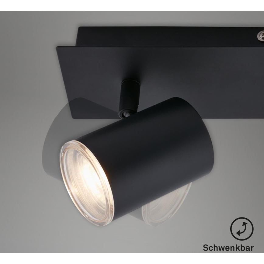 Briloner  10476221 - Bathroom spotlight 2xGU10/5W/230V IP44 black