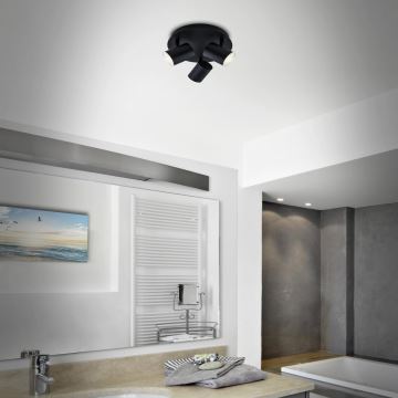 Briloner 10476229 - Bathroom spotlight 3xGU10/5W/230V IP44 black