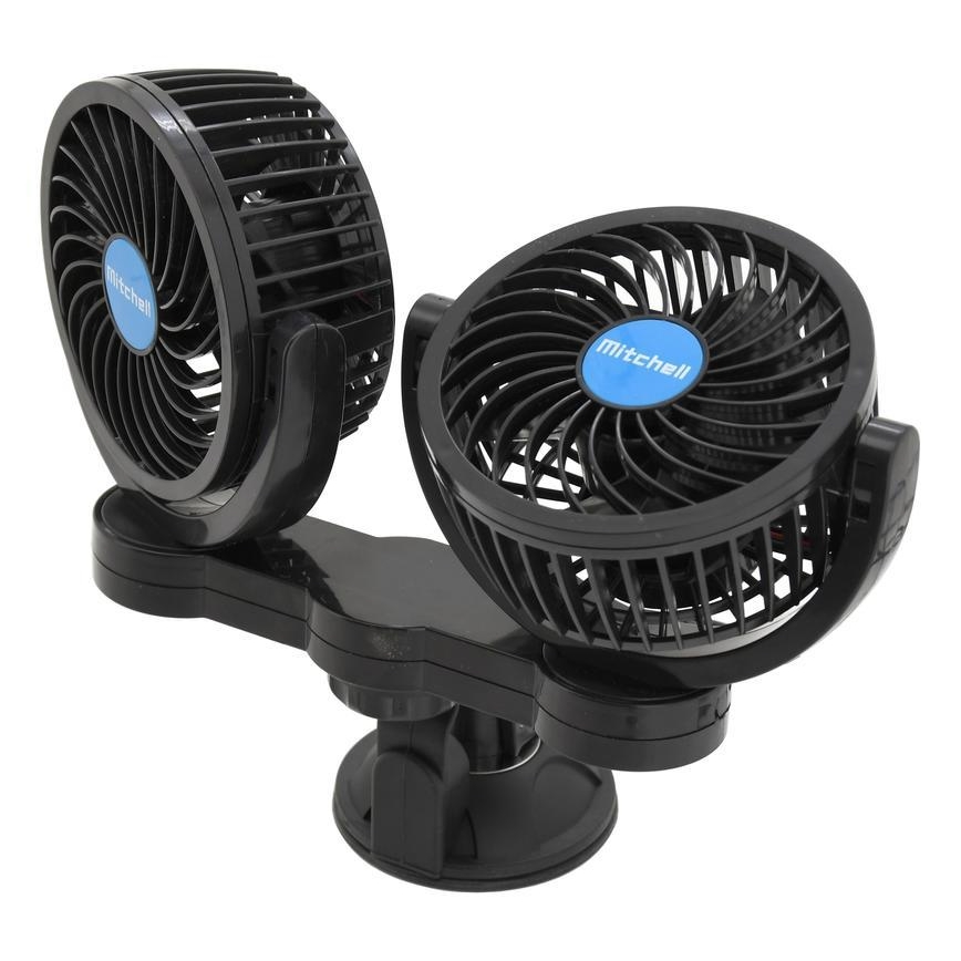 Car fan with a suction cup 7W/12V black