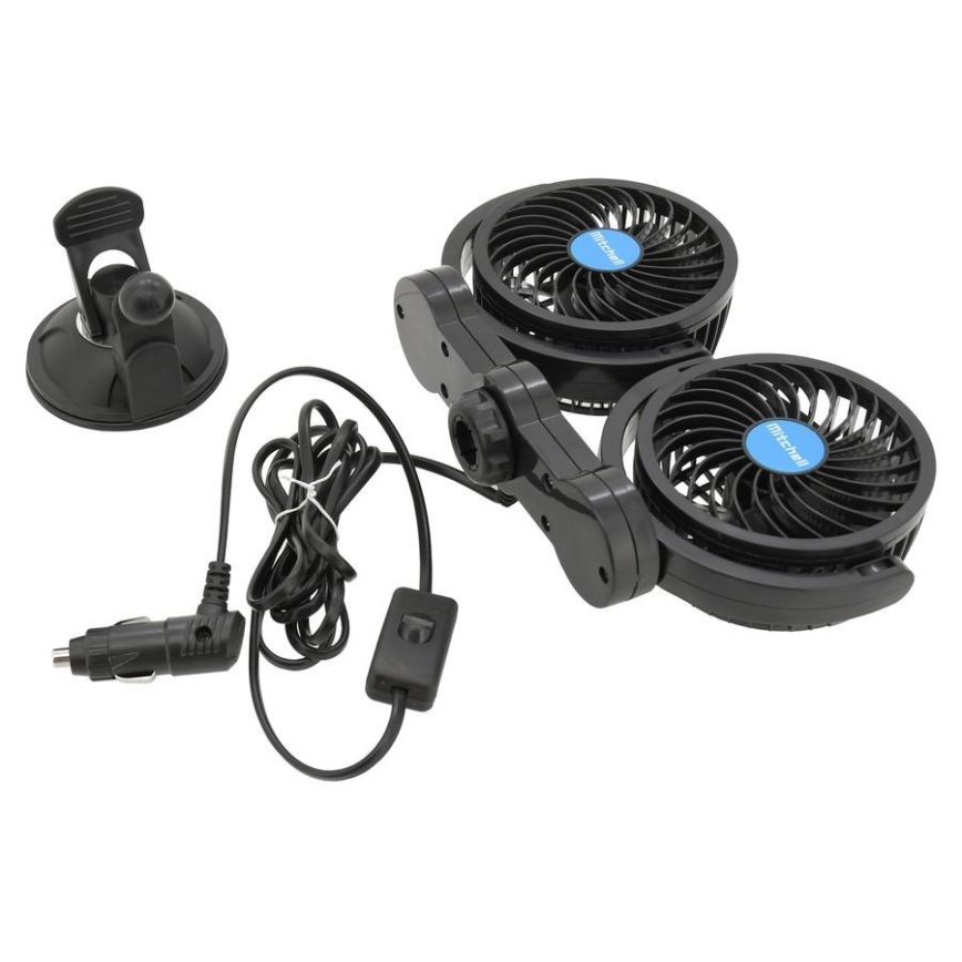 Car fan with a suction cup 7W/12V black