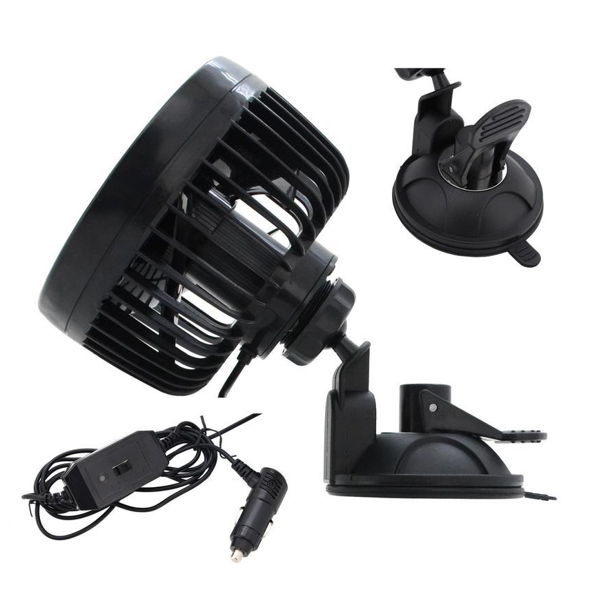 Car fan with a suction cup 9W/12V black