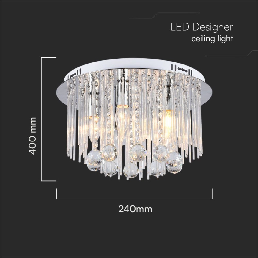 Ceiling light 5xE14/40W/230V d. 24 cm