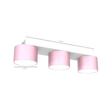 Ceiling light DIXIE 3xGX53/11W/230V pink