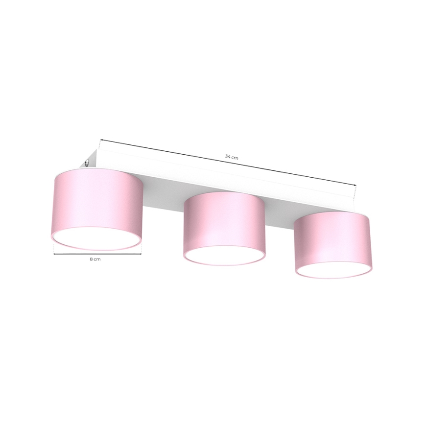 Ceiling light DIXIE 3xGX53/11W/230V pink