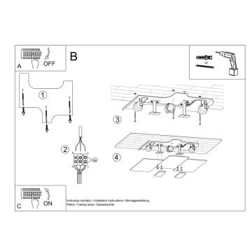 Ceiling light FABIANO 3xE27/60W/230V white/chrome