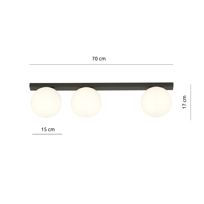 Ceiling light FIT 3xE14/10W/230V black/white