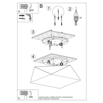 Ceiling light HEXA 2xE27/60W/230V silver