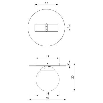 Ceiling light PLATO 1xE14/40W/230V d. 19 cm