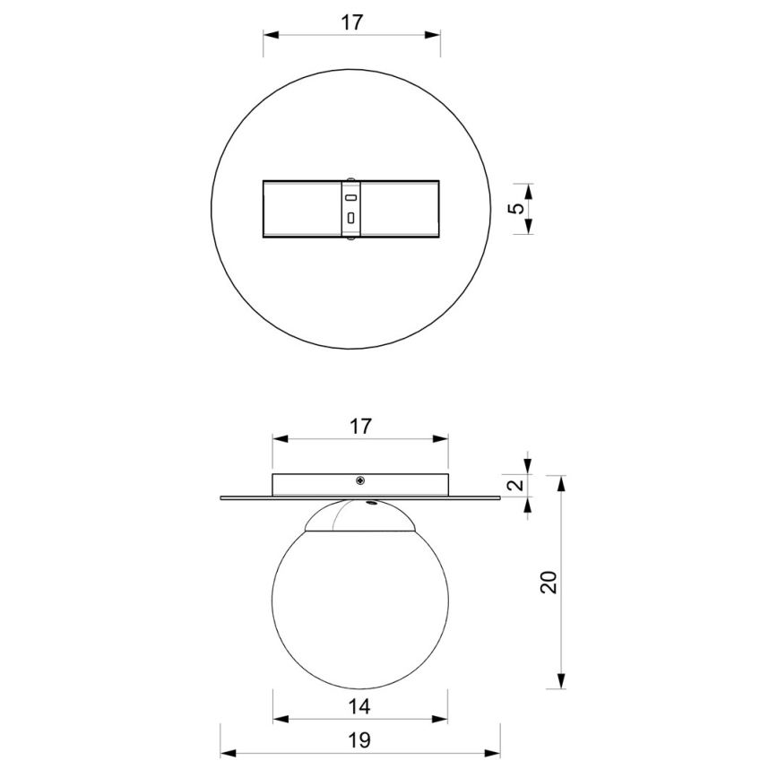 Ceiling light PLATO 1xE14/40W/230V d. 19 cm