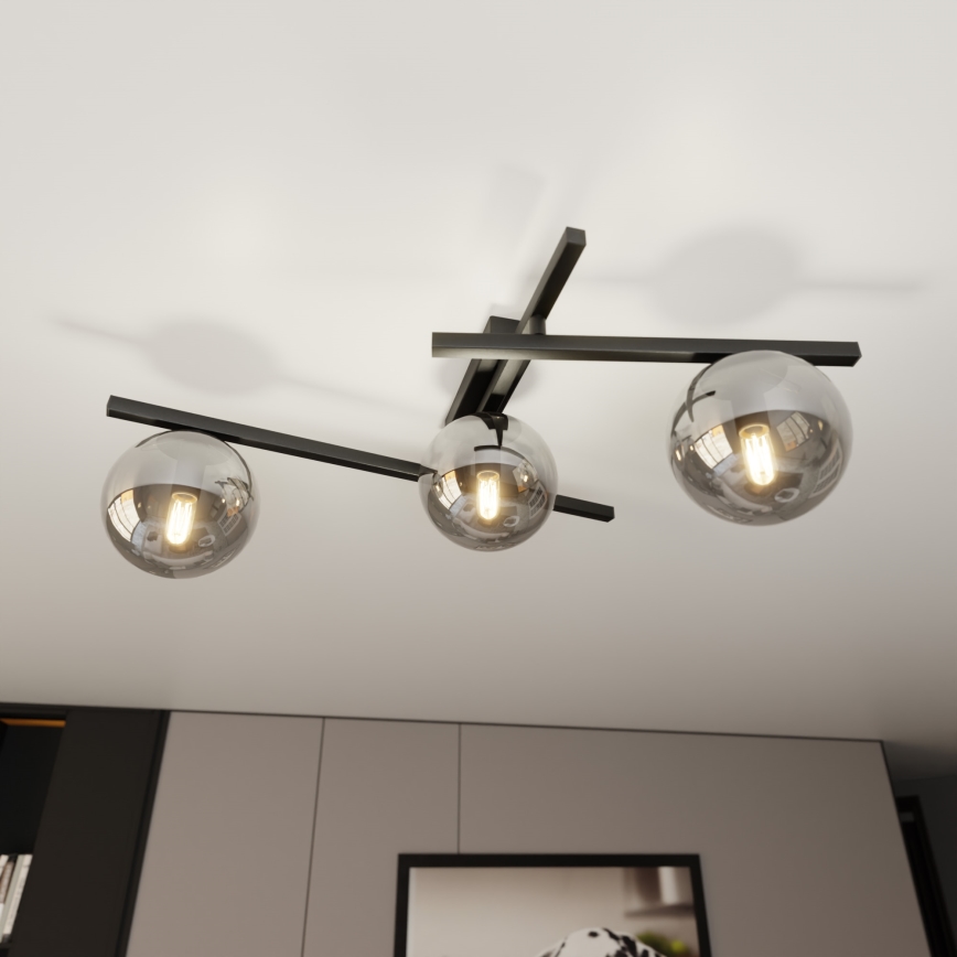 Ceiling light SMART 3xE14/10W/230V black/grey