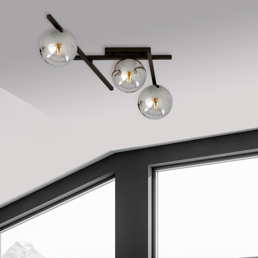 Ceiling light SMART 3xE14/10W/230V black/grey