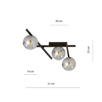 Ceiling light SMART 3xE14/10W/230V black/grey