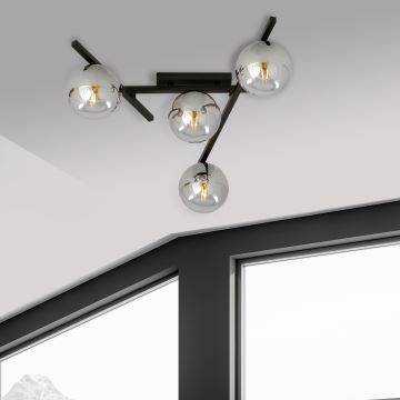 Ceiling light SMART 4xE14/10W/230V black/grey