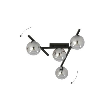 Ceiling light SMART 4xE14/10W/230V black/grey