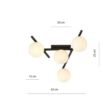 Ceiling light SMART 4xE14/10W/230V black/white