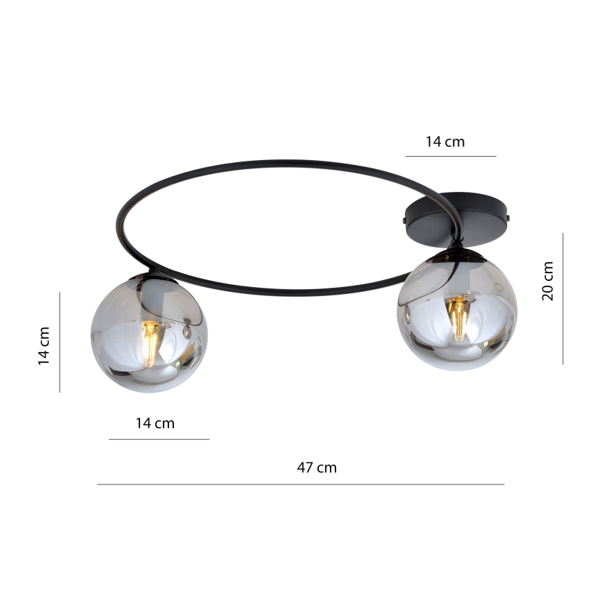 Ceiling light SOPRA 2xE14/10W/230V black