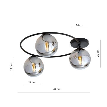 Ceiling light SOPRA 3xE14/10W/230V black