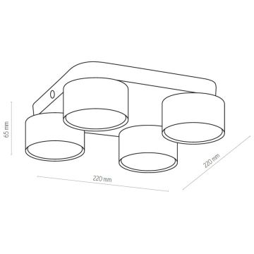 Ceiling light SPACE 4xGX53/15W/230V black