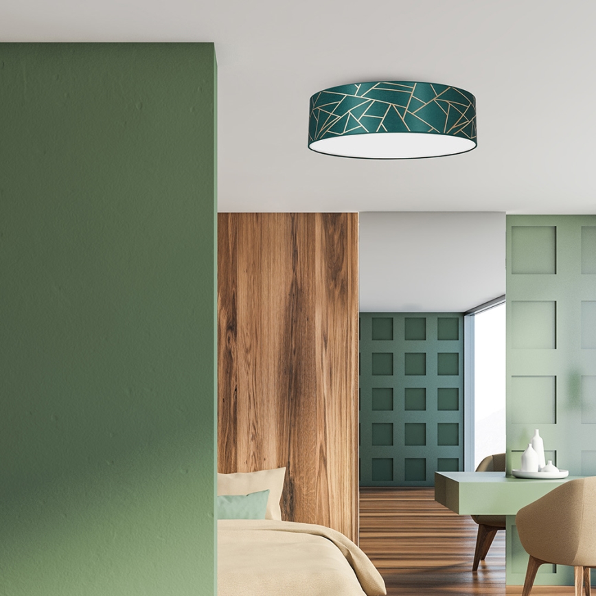 Ceiling light ZIGGY 3xE27/60W/230V green/gold