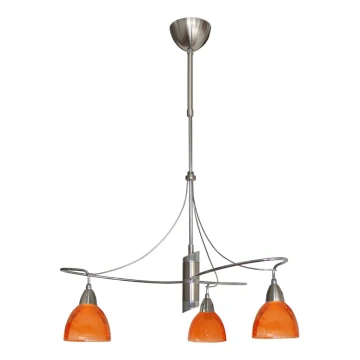 Chandelier CARRAT matte chrome/chrome/orange