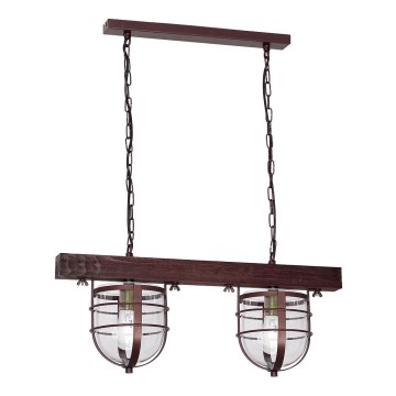 Chandelier on a chain ANDER 2xE27/60W/230V dark brown